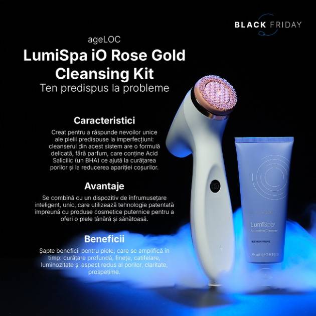 Pachet pentru îngrijirea tenului predispus la imperfectiuni - AgeLOC® LumiSpa™ IO Rose Gold