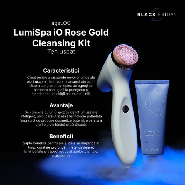 Pachet pentru îngrijirea tenului uscat - AgeLOC® LumiSpa™ IO Rose Gold