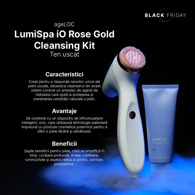 Pachet pentru îngrijirea tenului uscat - AgeLOC® LumiSpa™ IO Rose Gold