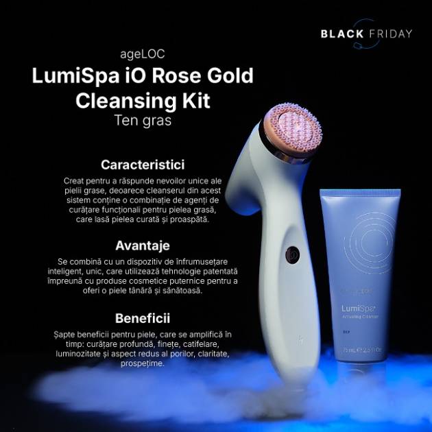Pachet pentru îngrijirea tenului gras - AgeLOC® LumiSpa™ IO Rose Gold